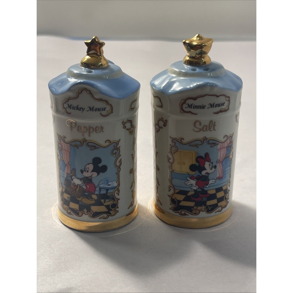 Disney Spice Jar Collection Mickey Salt & Minnie Pepper Jar 1997 Lenox Porcelain - Picture 13 of 13